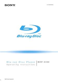 Sony BDP S300 Blue-Ray manual. Camera Instructions.